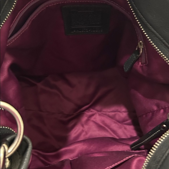 Coach Carly Hobo Bag in Black Leather with Silver Hardware & Turnlocks